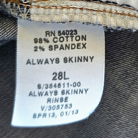 GAP 1969 Always Skinny 28 Long  Dark Blue  Low Rise  Denim - Picture 9 of 9